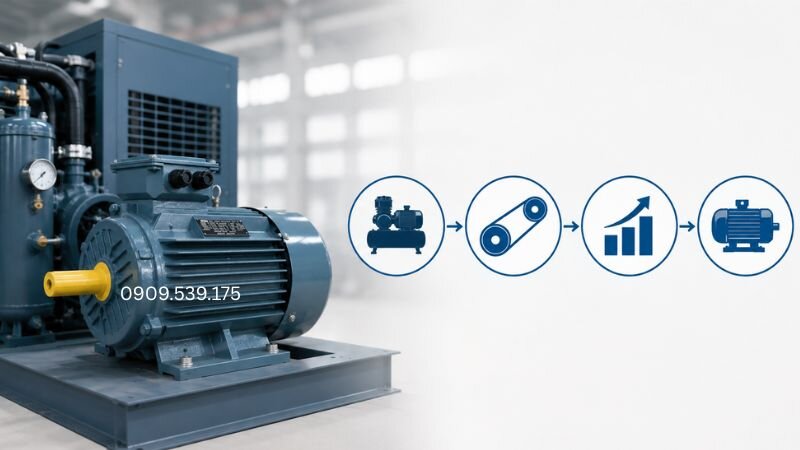 Cách tính công suất motor cho máy nén khí trục vít