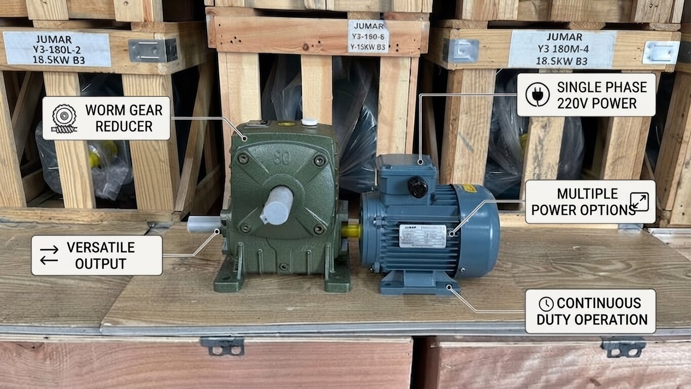 Characteristics of 1-phase worm gear motor