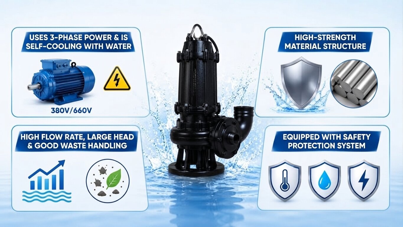 Characteristics of submersible pumps over 3.7kW