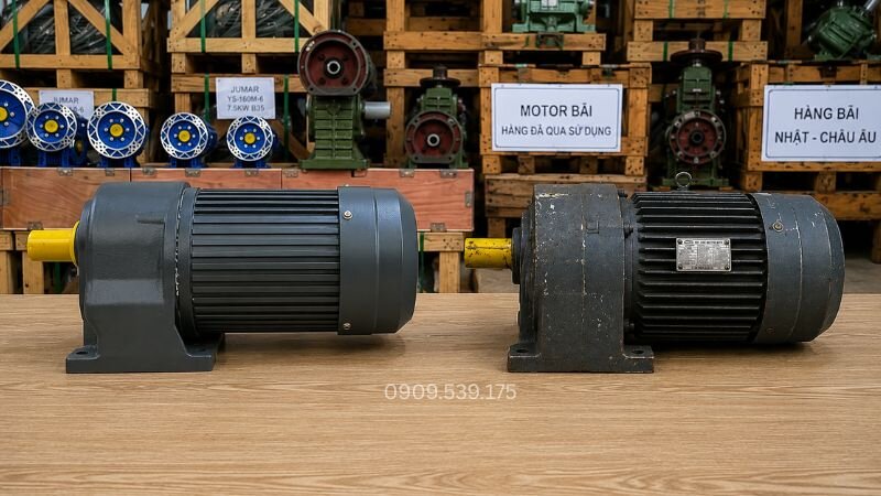 Dấu hiệu phân biệt motor giảm tốc hàng bãi và hàng mới