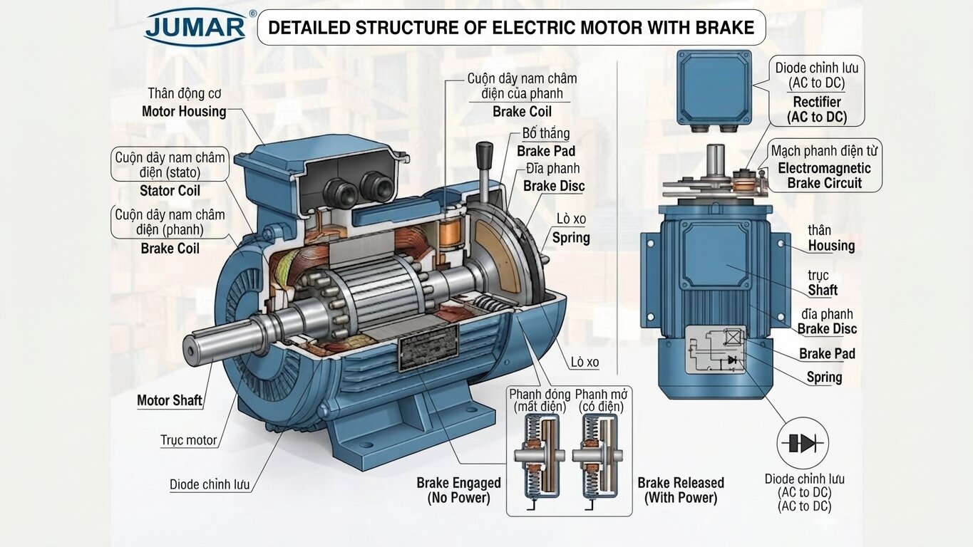 Detailed structure of the brake motor
