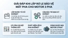 Giải đáp khi lắp rơ le bảo vệ mất pha cho motor 3 pha.