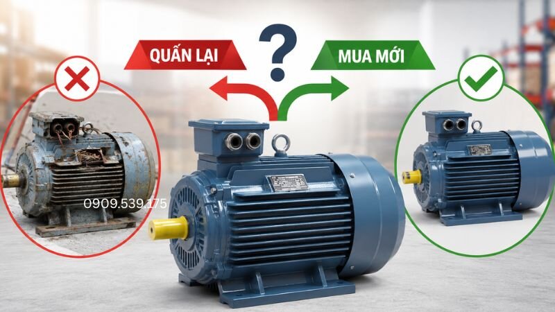 Những trường hợp nên cân nhắc mua motor mới thay cho phương án quấn lại