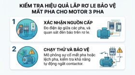 Kiểm tra hiệu quả lắp rơ le bảo vệ mất pha cho motor 3 pha