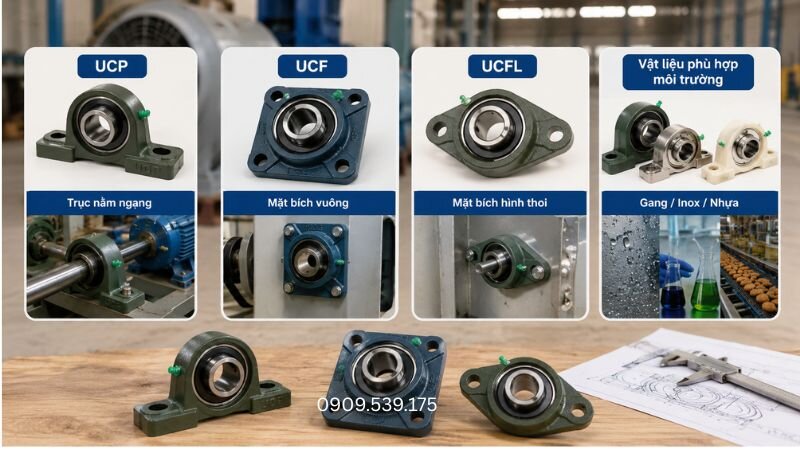 Các loại gối đỡ phổ biến và cách chọn theo vị trí lắp đặt của quạt