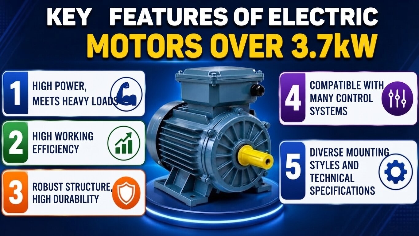 Main characteristics of Electric Motors 3.7kW and Above.