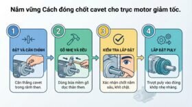 Nắm vững Cách đóng chốt cavet cho trục motor giảm tốc.