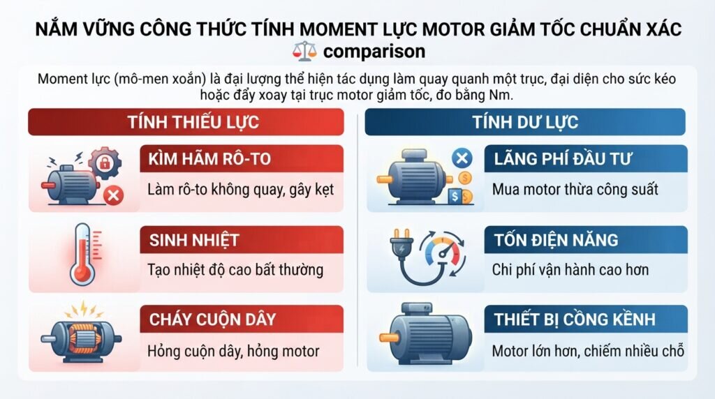 Nắm vững công thức tính moment lực motor giảm tốc chuẩn xác.