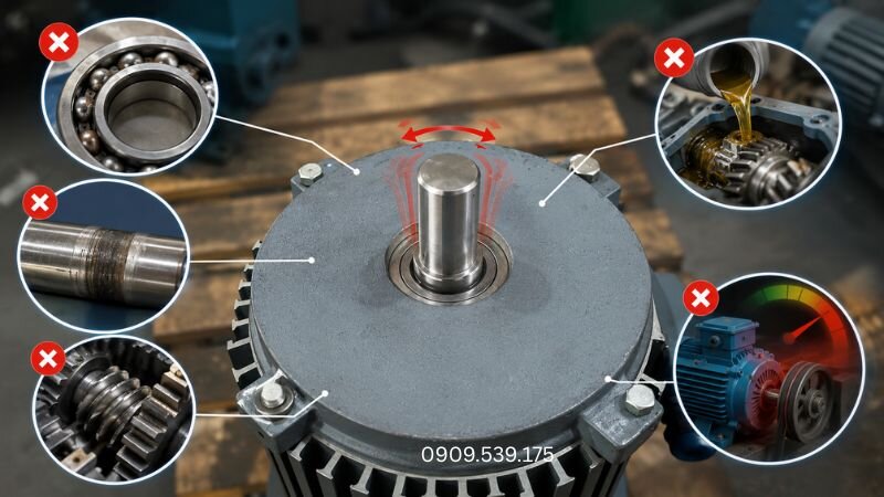 Các nguyên nhân phổ biến làm trục motor giảm tốc bị rơ