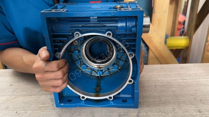 Nhớt hộp giảm tốc NMRV đổi màu do mài mòn hợp kim đồng