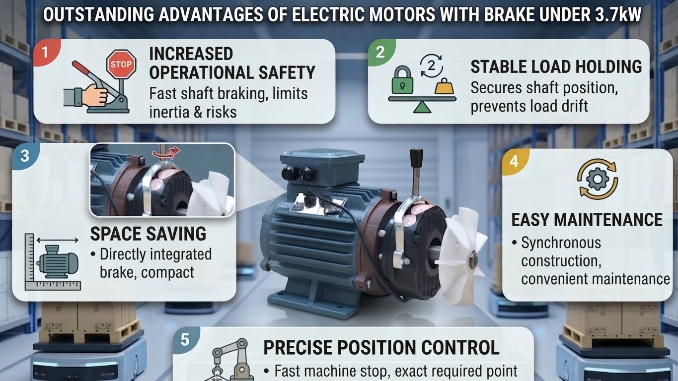 Outstanding advantages of electric brake motor under 3.7kW.