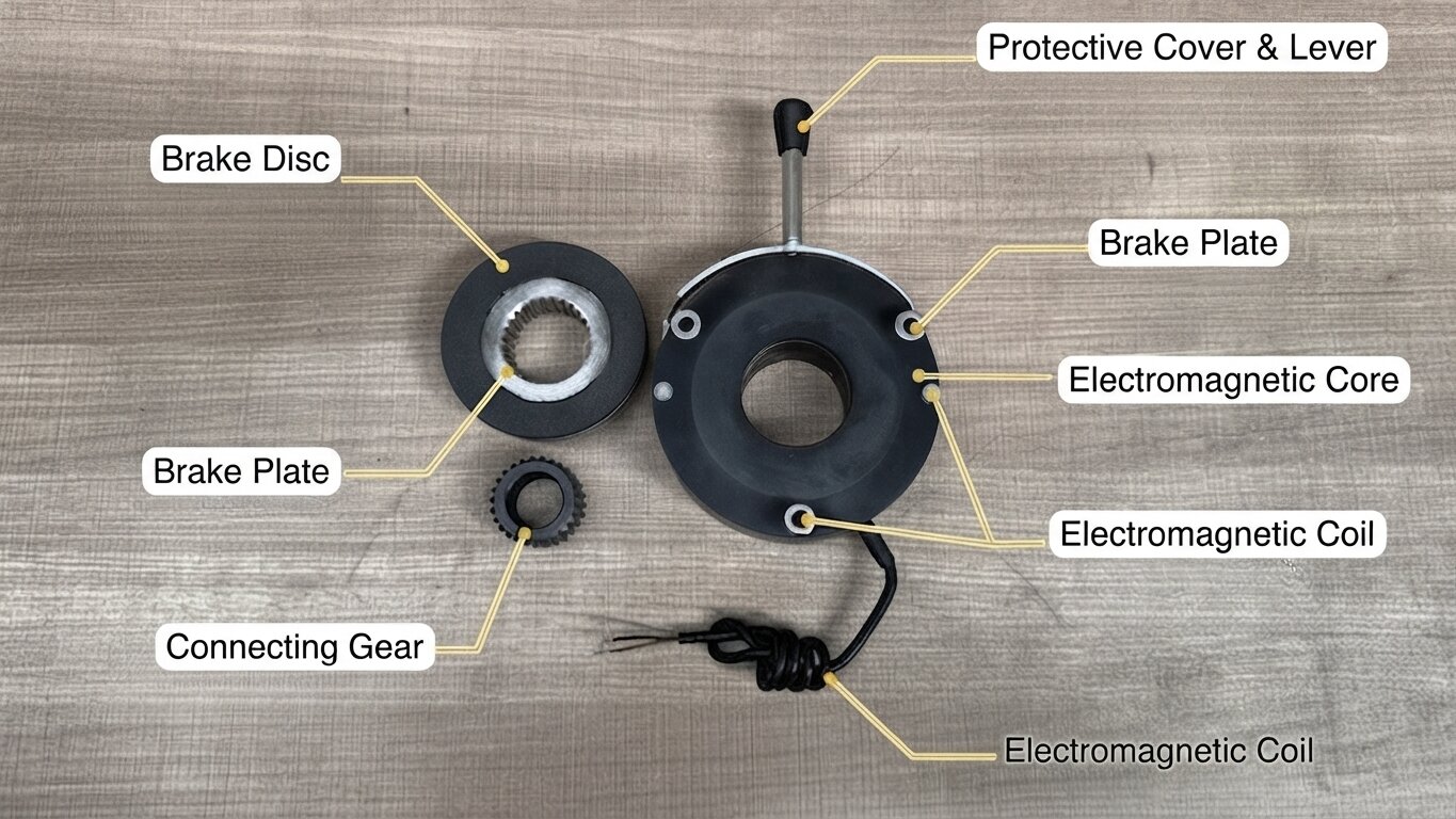 Structure of Electromagnetic Brakes below 5.5kW