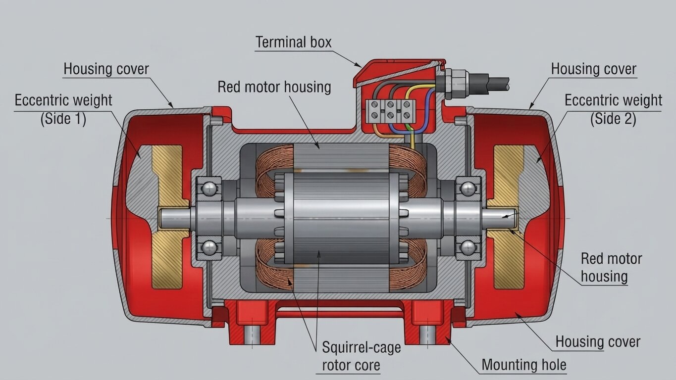Structure of the 1-phase vibration motor