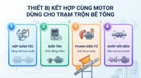 Thiết bị kết hợp cùng motor dùng cho trạm trộn bê tông.