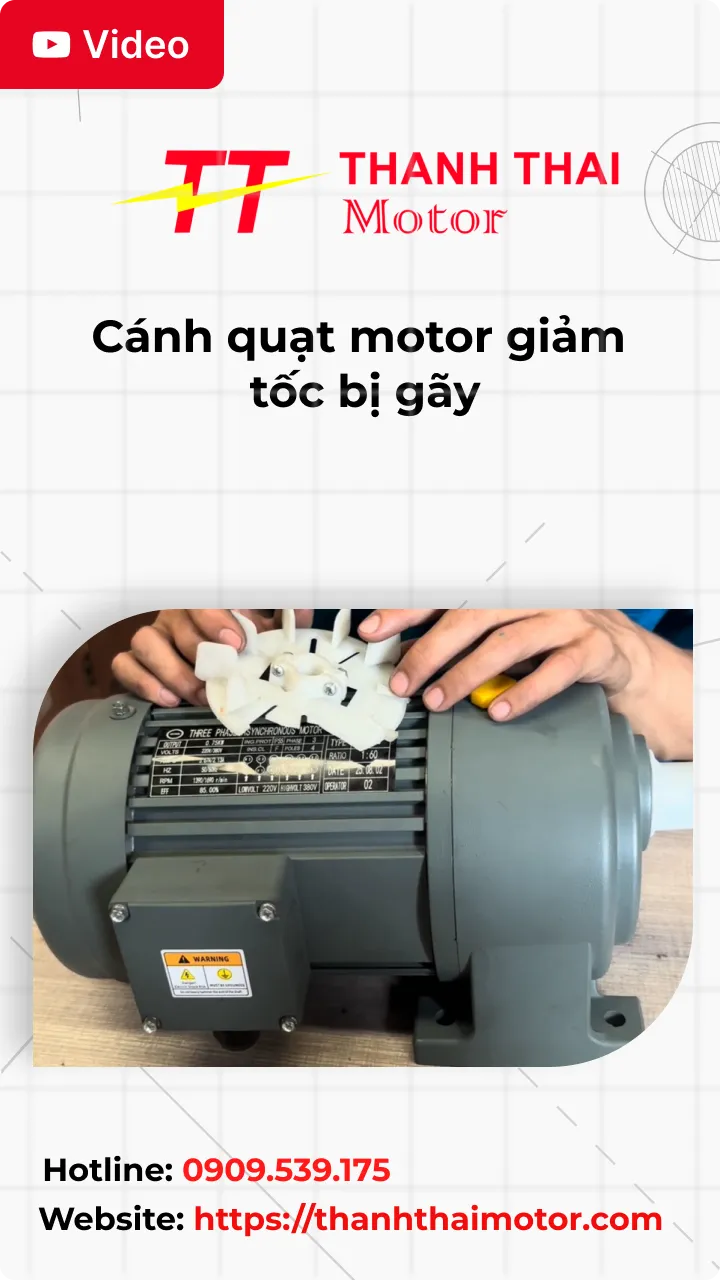 Thumb cánh quạt motor giảm tốc bị gãy
